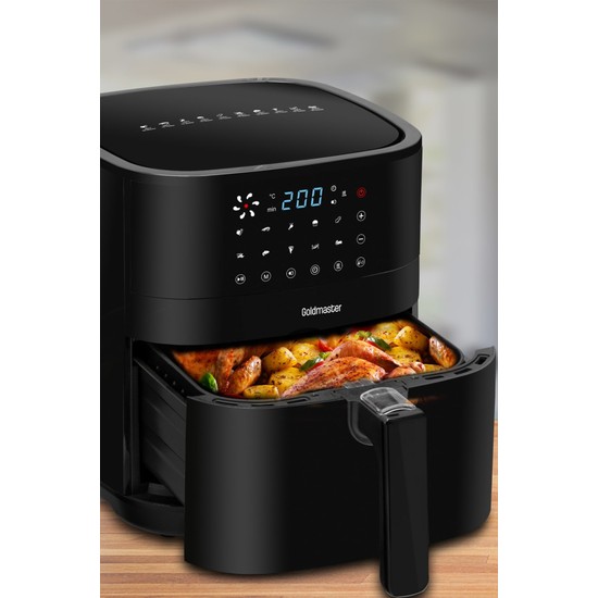 Goldmaster Smartfry Dijital Dokunmatik 1900 W 10 Ön Ayarlı 6 Litre Airfryer Yağsız Kızartma Sıcak Hava Fritöz