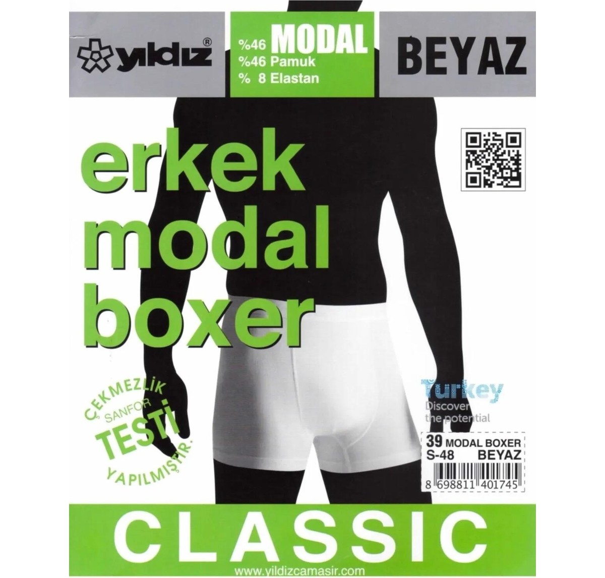 Yıldız Erkek Modal Likralı Boxer 37/42 - 6 Adet görsel 6