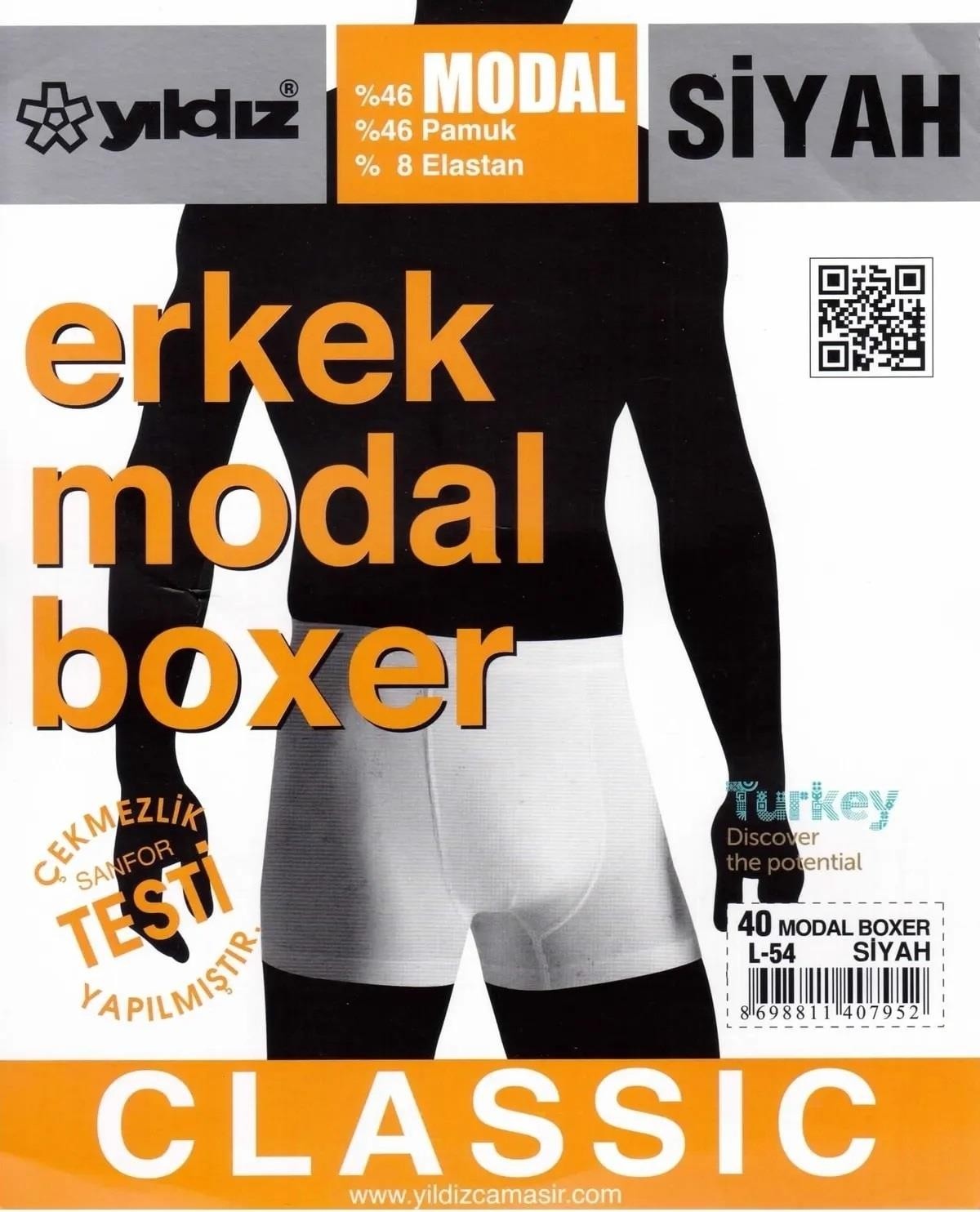 Yıldız Erkek Modal Likralı Boxer 37/42 - 6 Adet görsel 3