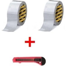 Four Season 2 Adet 48X10 mt Gri Suya Dayanıklı Flex Tape Tamir Bandı Çadır Bant + Maket Bıçağı
