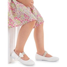 Kiko Kids Cırtlı Kız Çocuk Taşlı Babet Ayakkabı 252 Cilt