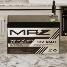 Maz Akü 12 Volt 12 Amper (Ah) Derin Döngü Jel Akü Max Performans