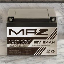 Maz Akü 12 Volt 24 Amper (Ah) Derin Döngü Jel Akü Max Performans