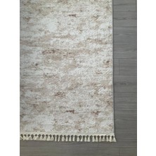 Saraz Halı Puffy Kabartma Desenli Yıkanabilir Kaymaz Taban Salon Halısı Mutfak Koridor Halısı S53