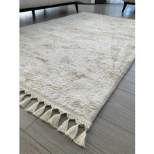 Saraz Halı Puffy Kabartma Desenli Yıkanabilir Kaymaz Taban Salon Halısı Mutfak Koridor Halısı S53