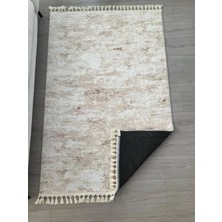 Saraz Halı Puffy Kabartma Desenli Yıkanabilir Kaymaz Taban Salon Halısı Mutfak Koridor Halısı S53