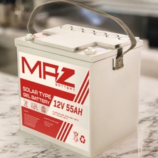Maz Akü 12 Volt 55 Amper Solar Jel Akü 12V 55AH (Yeni Üretim)