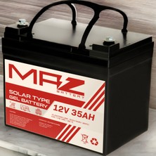 Maz Akü 12 Volt 35 Amper Solar Jel Akü 12V 35AH (Yeni Üretim)