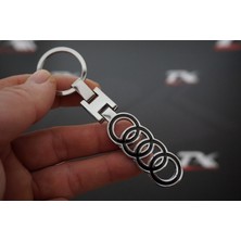 Dk Audi Halka Logo Krom Metal Çift Yön Anahtarlık