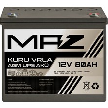 Maz Akü 12 Volt 80 Amper (Ah) Kuru Agm Vrla Güç Kaynağı Ups Akü