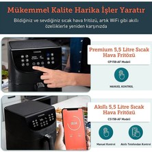 Cosori Akıllı Wifi Uygulama Kontrollü Sıcak Hava Fritözü 5.5 Litre Xxl CS158 - Şiş ve Izgara Teli Dahil