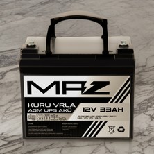 Maz Akü 12 Volt 33 Amper (Ah) Kuru Agm Vrla Güç Kaynağı Ups Akü
