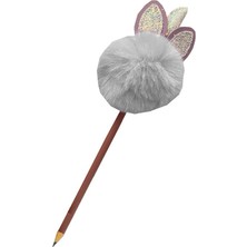 Artlantis Unicorn Ponpon Peluş Kurşun Kalem 1 Adet Peluş Tüylü Tek Boynuzlu Unicorn Figürlü Kurşun Kalem Hediye Kalem Tüylü Sevimli Kalem
