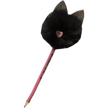 Artlantis Kedi Ponpon Peluş Kurşun Kalem 1 Adet Peluş Tüylü Kedi Figürlü Kurşun Kalem Hediye Kalem Tüylü Sevimli Kalem