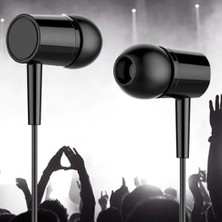 Mezigarc Xiaomi Huawei Samsung Android Telefon  Uyumlu Universal Siyah Mikrofonlu Kablolu Kulakiçi Kulaklık Müzik Kulaklığı Kaliteli Ses Çıkışı