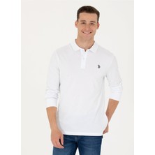 U.S. Polo Assn.  Polo Yaka Beyaz Erkek Sweatshirt GTP01SK023