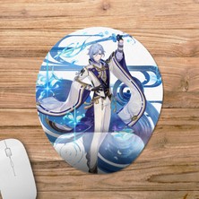 Pixxa Kamisato Ayato - Genshin Impact Bilek Destekli Mousepad Model - 1 Oval