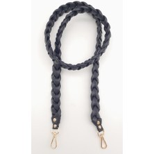 Angel Çanta Aksesuar 135 cm Örgü Model Lacivert Renk Suni Deri Çanta Sapı Light Gold Metalli