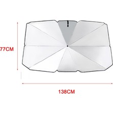 Aloneling Cuticate 142X80X39 cm Araba Ön Camı Için Güneşlik Şemsiye - Siyah (Yurt Dışından)