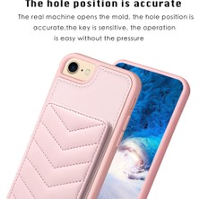 Forestl Digital Apple iPhone 6/6s Kart Tutucu Için Kickstand Vaka Dalga Dikiş Dokusu Tpu+Pu Deri Telefon Kapak Pembe (Yurt Dışından)