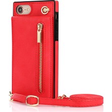 Forestl Digital Apple iPhone Se Se Se Dikiyat Kickstand Tasarım Pu Deri Kaplamalı Tpu Telefon Hibrit Kılıfı Kradard-Red ile (Yurt Dışından)