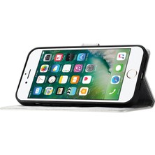 Forestl Digital Apple iPhone Se Telefon Stand Pu Deri Kapak Ipek Doku Cüzdan Kılıfı Bilek Aslı Silver (Yurt Dışından)