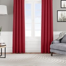 Fon Perde Özel Ölçüye Uygun Kadifemsi Pilesiz Bohem Salon Otel Oturma Çocuk Odası Tek Kanat Bordo