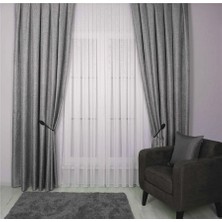 Goccia Fon Perde Özel Ölçüye Uygun Pilesiz Bohem Salon Otel Oturma Çocuk Odası Dekoratif Tek Kanat A. Kahve