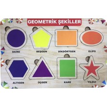 Karanes Toys Ahşap Bul Tak Eğitici Yapboz Geometrik Şekiller