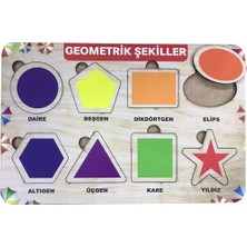 Karanes Toys Ahşap Bul Tak Eğitici Yapboz Geometrik Şekiller