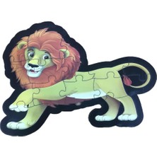 Karanes Toys Aslan 16 Parça Eğitici Ahşap Puzzle Bul Tak