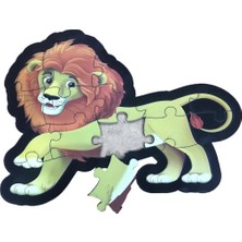 Karanes Toys Aslan 16 Parça Eğitici Ahşap Puzzle Bul Tak