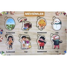 Karanes Toys Mevsimler 8 Parça Eğitici Ahşap Puzzle