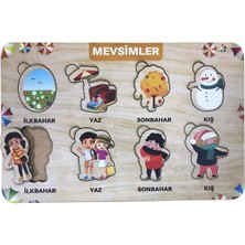 Karanes Toys Mevsimler 8 Parça Eğitici Ahşap Puzzle