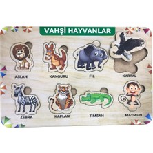 Karanes Toys Vahşi Hayvanlar 8 Parça Eğitici Ahşap Puzzle