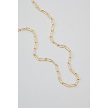 So CHIC İtalyan 18 Ayar Sarı Altın Kaplama 60 Cm Gümüş Zincir Kolye