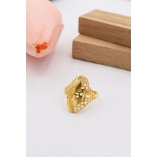 Latif Kuyumcu 22 Ayar Altın Yüzük Kalemli Işlemeli Tasarım Kadın Yüzük