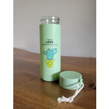 Aliyosso Cactus Love Cam Su Matarası 500 ml -Yeşil