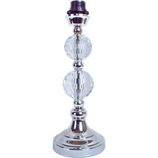 dekovien Füme Kadife Vintage Abajur Kristal Cam Ayak Gümüş Kaplama AB07504