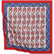 Bursa İpek Kırmızı Sarmaşık Lale Desen Ipeksi Eşarp