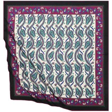 Bursa İpek Mor Sarmaşık Lale Desen Ipeksi Eşarp