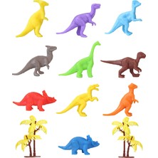 Toy Play 12 Parça Renkli Mini Dinozor Figür Seti 4-6 cm SKU683