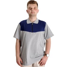 ModeXL  Büyük Beden Erkek T-Shirt Polo Fragmented 23325 Grimelanj