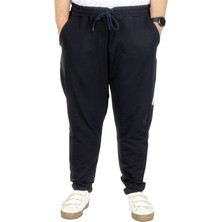 ModeXL Büyük Beden Erkek Eşofman Altı Lacivert Darpaça Stripe 22509 Esnek Kumaş Özelliği ile Mevsimlik