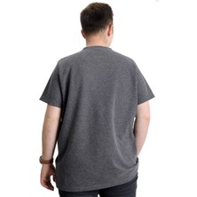 ModeXL  Büyük Beden Erkek T-Shirt Bisiklet Yaka Waffle 20033 Siyah