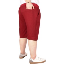ModeXL  Büyük Beden Erkek Kapri Straight Basic 20500 Bordo