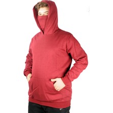 ModeXL  Büyük Beden Erkek Sweatshirt Arm Mask 21505 Bordo