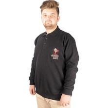ModeXL  Erkek Sweat Polo Recycle Selanik Sailor B20421 Siyah