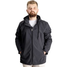 ModeXL  Büyük Beden  Softshell Waterproff Kapşonlu Mont 21235 Antrasit