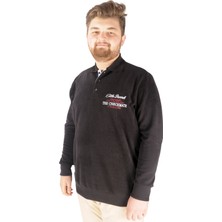 ModeXL  Erkek Sweat Polo Selanik Embroidered 20442 Siyah